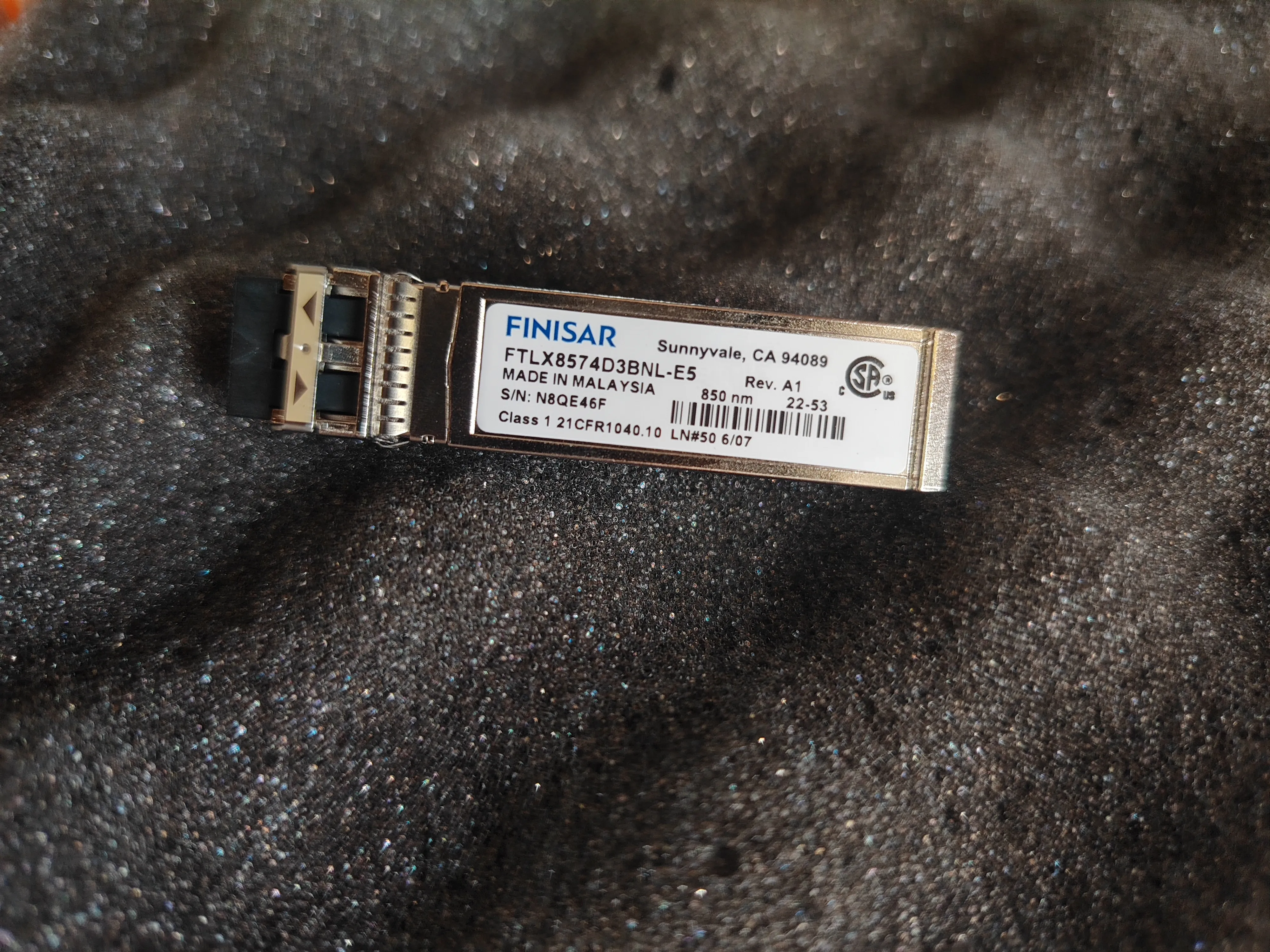 

Finisar SFP 10GB Fiber Module FTLX8574D3BNL-E5 019-078-041 10Gbase-SR SFP+ Transceiver Module