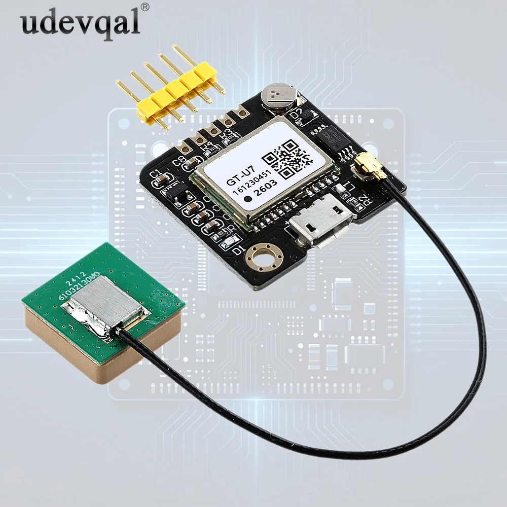 GPS Positioning Module with Antenna Compatible with NEO-6M 7N Navigation Satellite Positioning with EEPROM 3.6V-5V