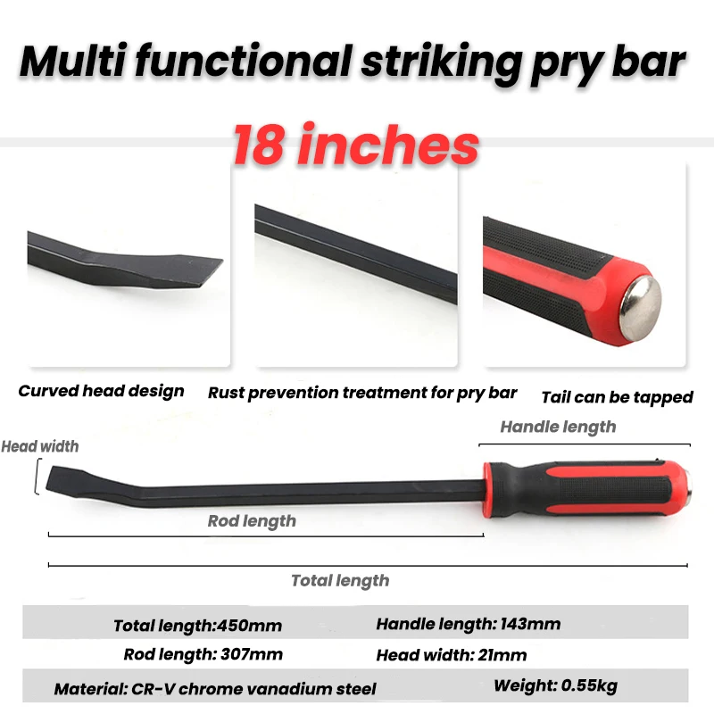 Multi-Function Tire Long Crowbar Motorcycle Lever Tool Spoon Tire Crowbar Hand Removal Tools