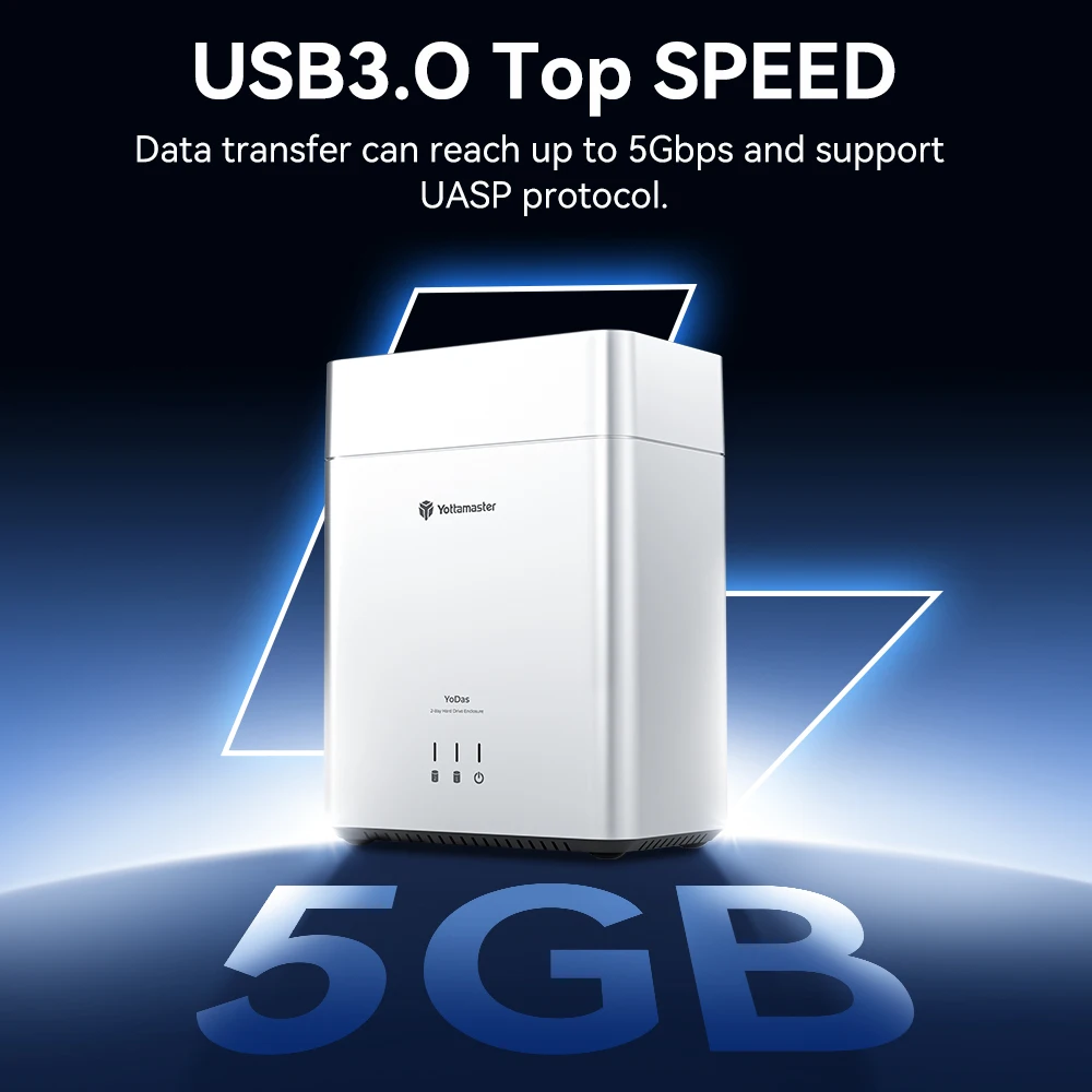 Yottamaster DY200C3 Type C Hard Drive Enclosure Magnetic USB 3.0