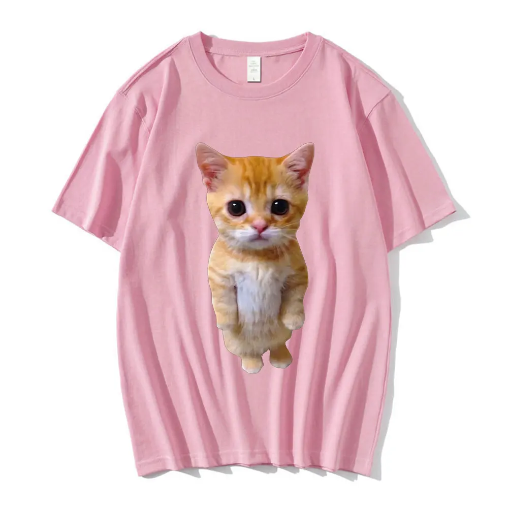 El Gato Meme Sad Crying Cat Munchkin Kitty Meme Trendy Graphic T-shirt Unisex Fashion Short Sleeve T-shirts Oversized Streetwear