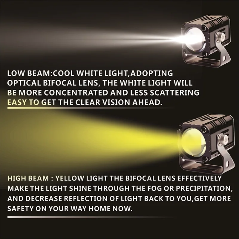 Senlo X1 50 واط LED الأضواء الضباب الخفيف عالية ومنخفضة شعاع مساعد المصباح مصباح قيادة مقاوم للماء لسيارة دراجة نارية ATV SUV