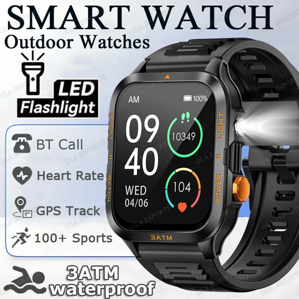 

2025 Outdoor New 800mAh Battery T-Rex 3 Ultra Military Grade Smart Watch Men 3ATM Waterproof GPS Bluetooth Call 100+Sports Watch