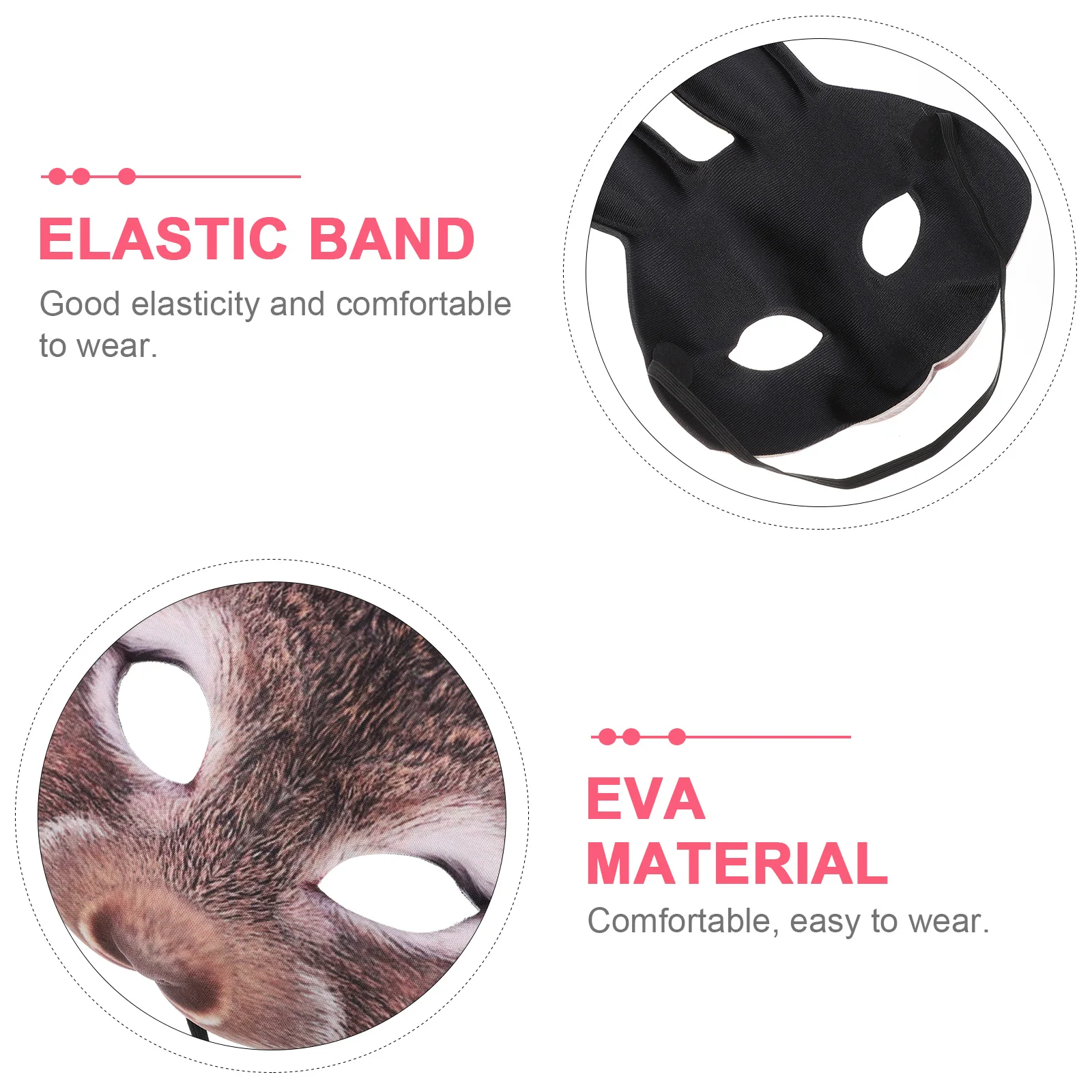 

Bunny Mask Furry Cute Ear Face Half Wolf Halloween Rabbit Ball Party Cosplay Miss
