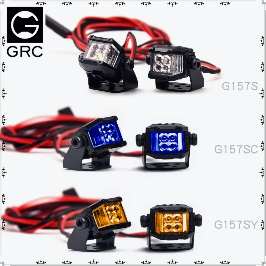 

Grc 1:10 12mm Square Spotlights Led Simulation Searchlight Scale Light 1:10 for Trx4 Bronco Defender G500 RGT Scx10 Mst #g157s