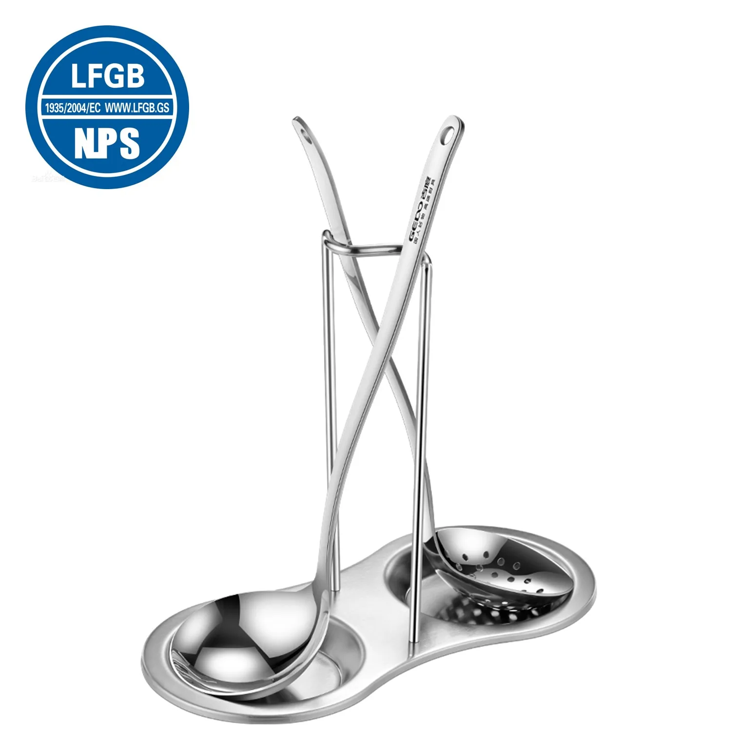 LFGB Certification 304 Stainless Steel Hotpot Spoon and Colander Well Polished Reflective Banquet Serving Ladle Tableware