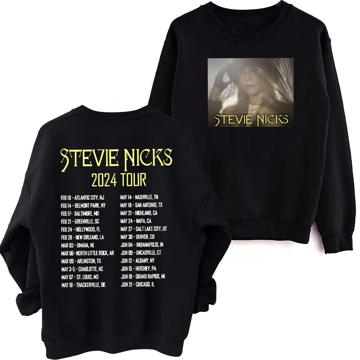 Stevie Nicks Sweatshirt Stevie Nicks Music Tour Sweatshirt Stevie Nicks Merch Gift for Fan Unisex Pullover Tops