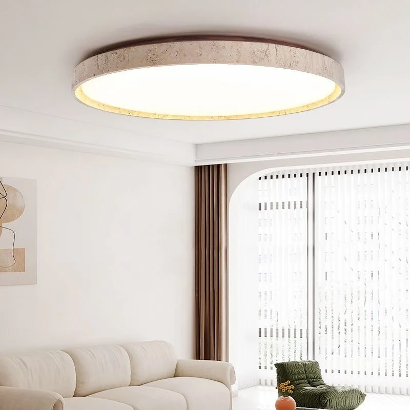 Japanese Style Ceiling Light Full Spectrum Retro Cream Style Lamp for Bedroom Living Room Dining Room Eye Protection LED