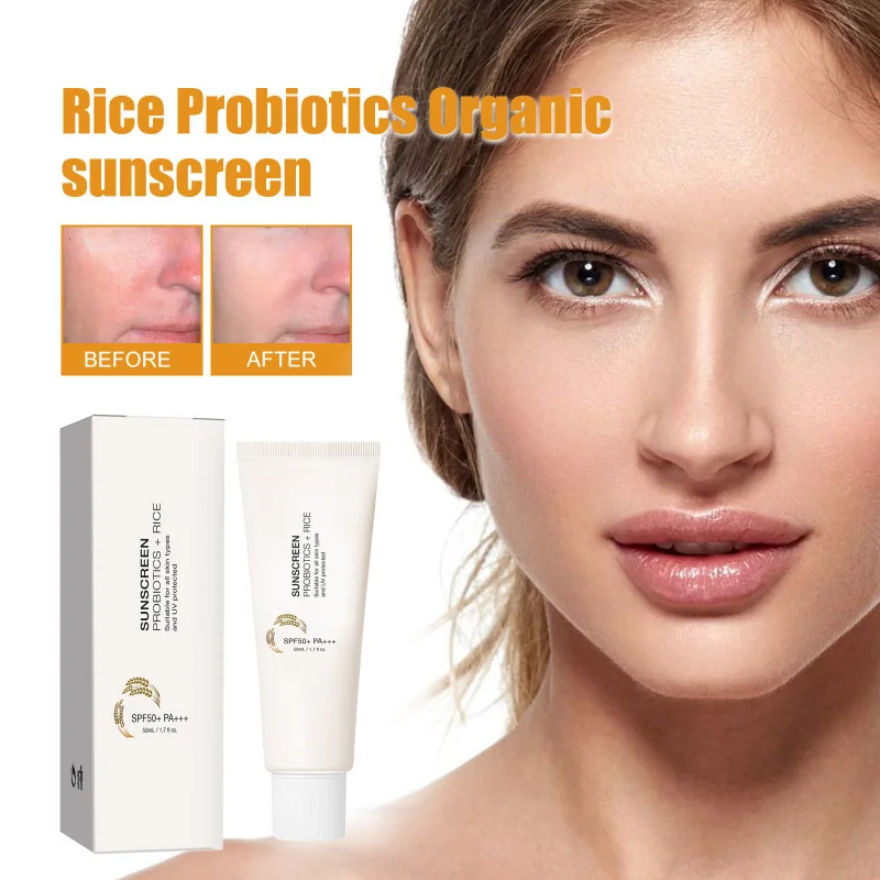 

Probiotic Rice Sunscreen UV Isolation Cream Waterproof Sweatproof Non-Greasy Non-White Cast Refreshing