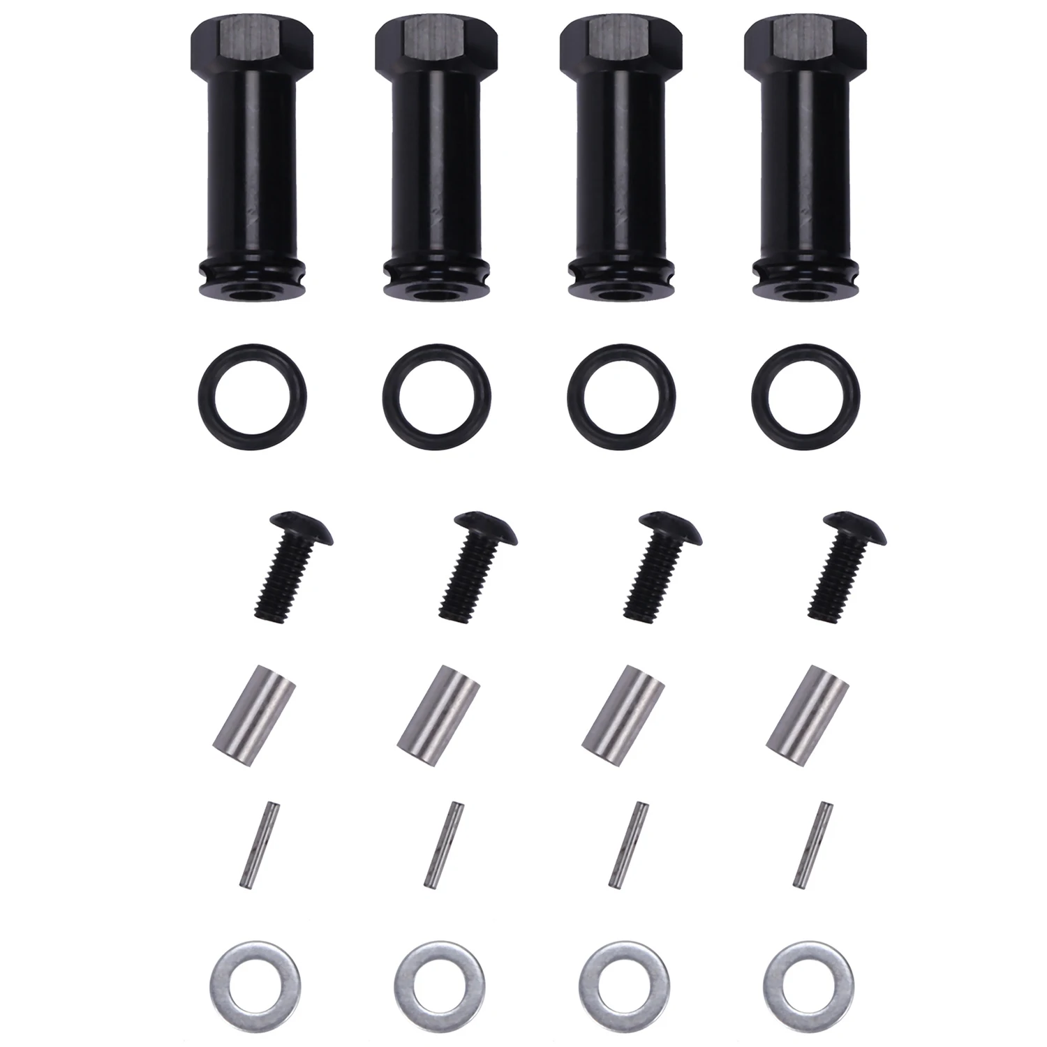 12Mm Aluminum Wheel Hex Adapters Long 29Mm Extension RC Car Conversion Parts for 1/12 Wltoys 12428 12423 Black