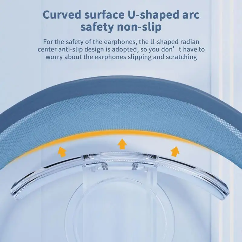 سماعات سطح المكتب حامل مكتب سماعة شماعات مع فراشة طباعة سماعة المشبك اكسسوارات الكمبيوتر واضح سماعة حامل