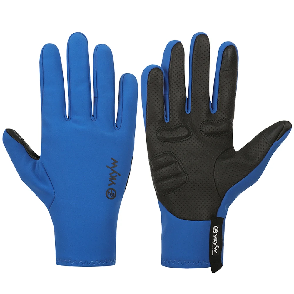 YKYWBIKE Fahrradhandschuhe Vollfinger 0-15 ° C Wasserdichte Winterwärme Fleece stoßdämpfende Touchscreen Rennradhandschuhe MTB