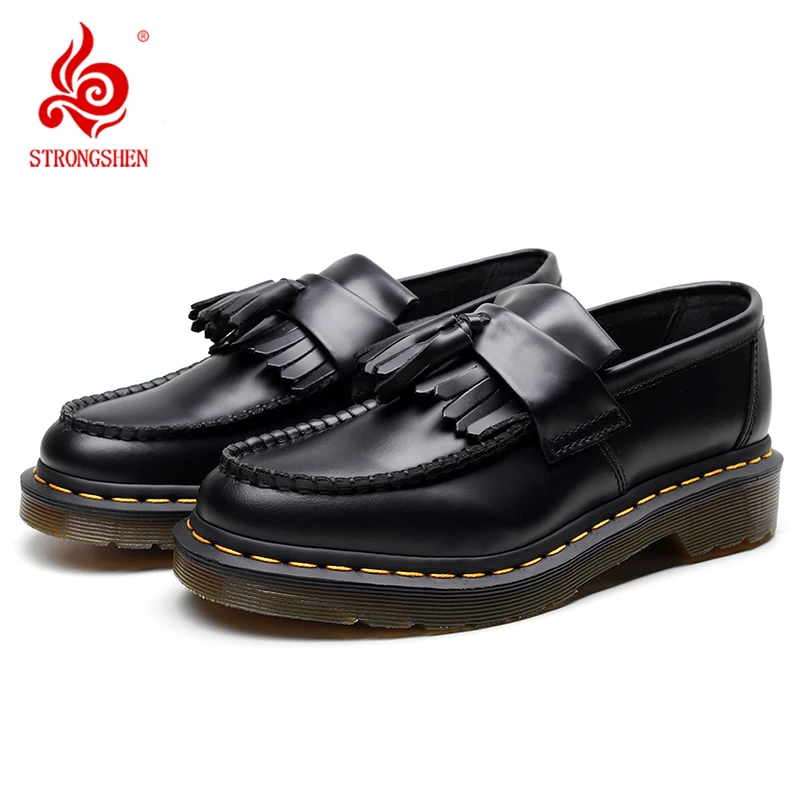 High Quality Women Men Tassel Shoes Fashion Luxury Oxford British Genuine Leather Martin Shoes Casual Loafer Boots Size 35-46