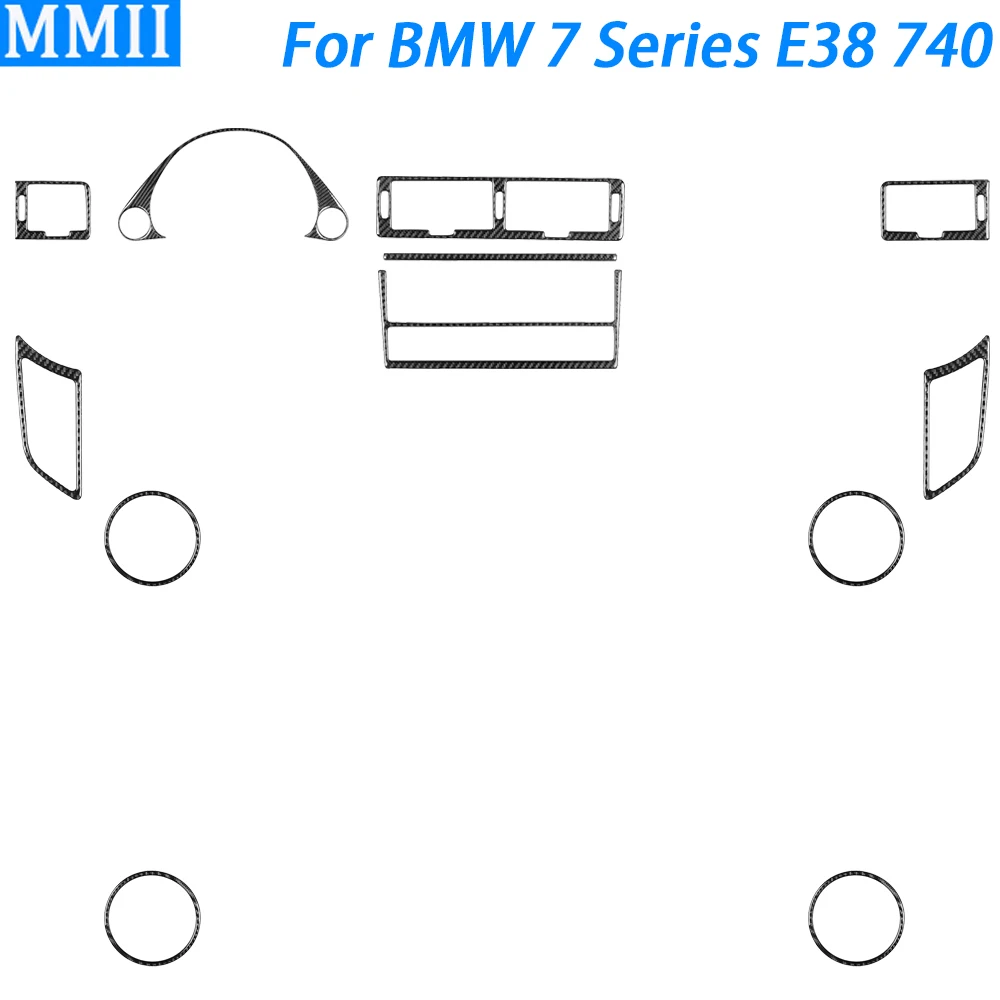 

For BMW 7 Series E38 740 1994-2001 Carbon Fiber Air Outlet Radio Speaker Speedometer Panel Set Car Interior Accessories Sticker