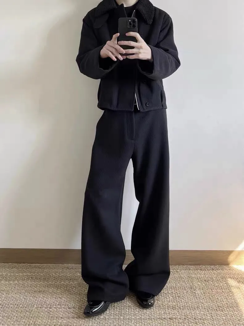 معطف شتوي كاجوال للرجال من فراء الضأن الدافئ مبطن من القطن Jaet مع ياقة ex Long Sve فضفاض مناسب للشباب