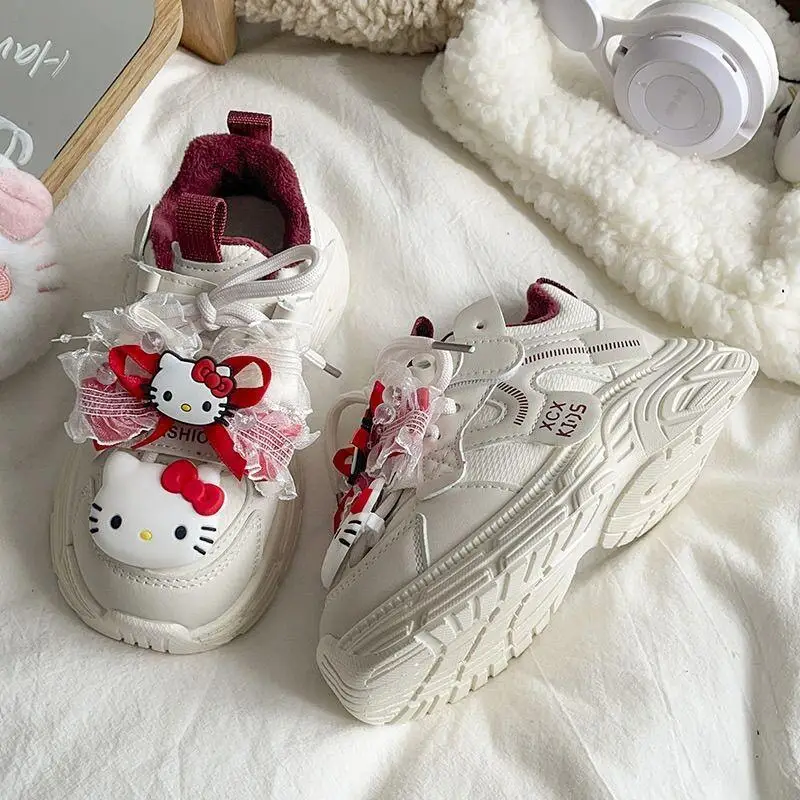 سانريو مرحبا كيتي الأطفال الشتاء أحذية رياضية طفل فتاة أحذية الرضع أحذية الفتيات الأطفال عارضة أحذية رياضية احذية الجري #6