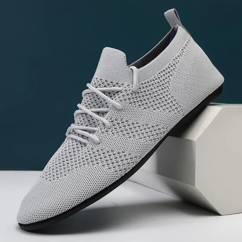 Lightweight Men Casual Shoes Breathable Women\'s Vulcanized Shoes Outdoor Soft Men\'s Loafers Mesh Driving Footwear Lace Up 36-47