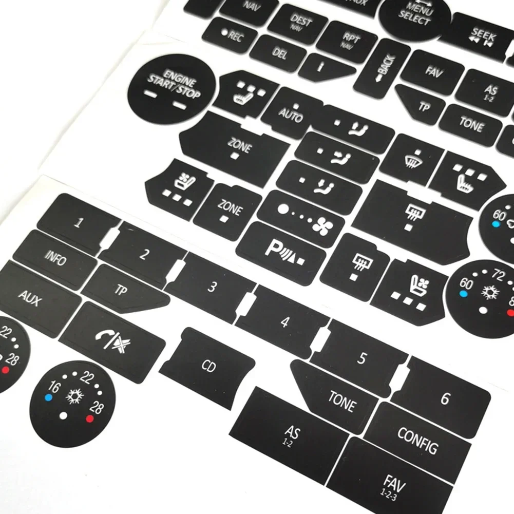 For SAAB 3rd Gen 9-5NG 9-4X Car Button Repair Decals Climate Control Radio Stickers Interior Accessories