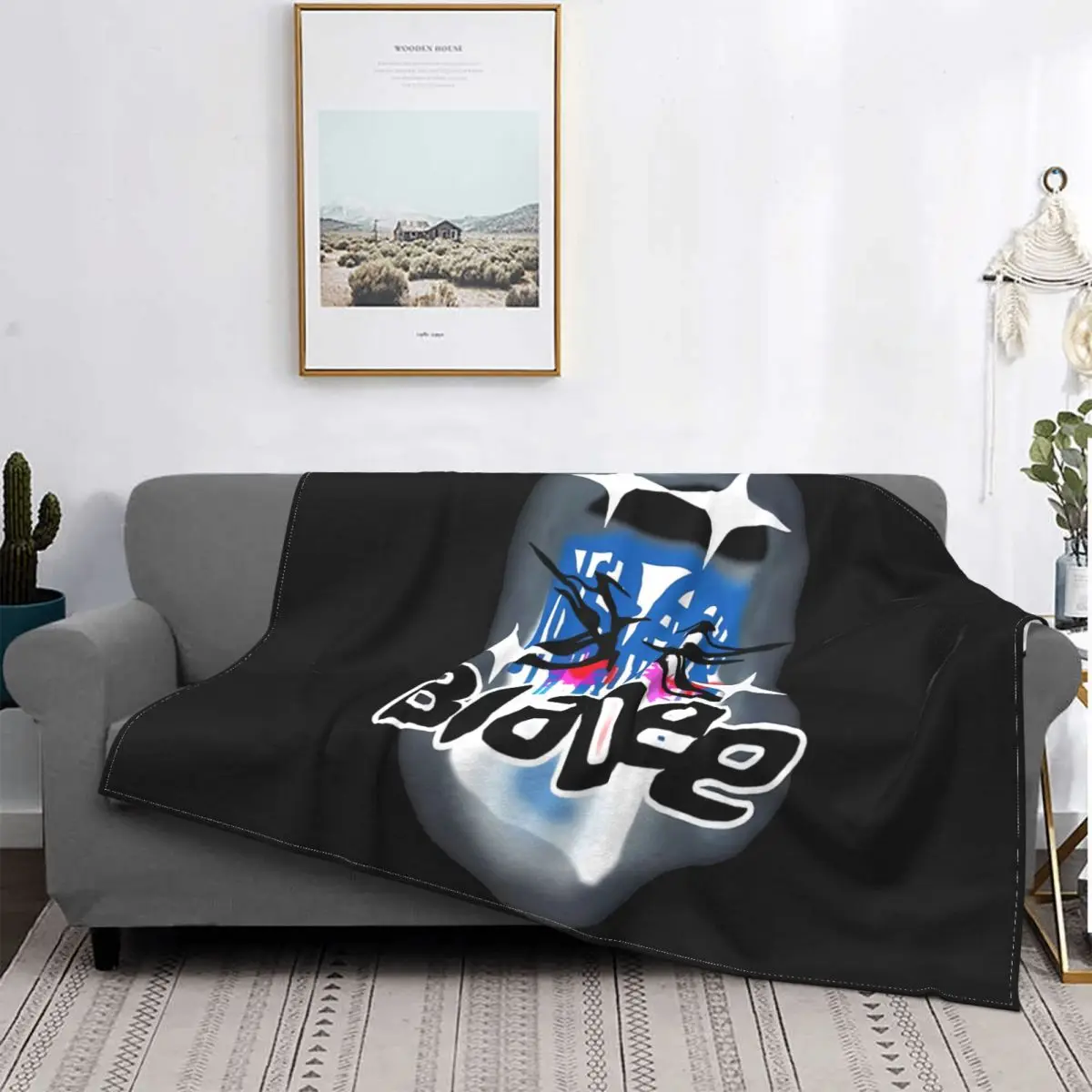 Bladee Drain Gang Idol 2 Logo Dmn S Blanket Shaggy Thicken Ultra-Soft Cover Blanket Family Expenses