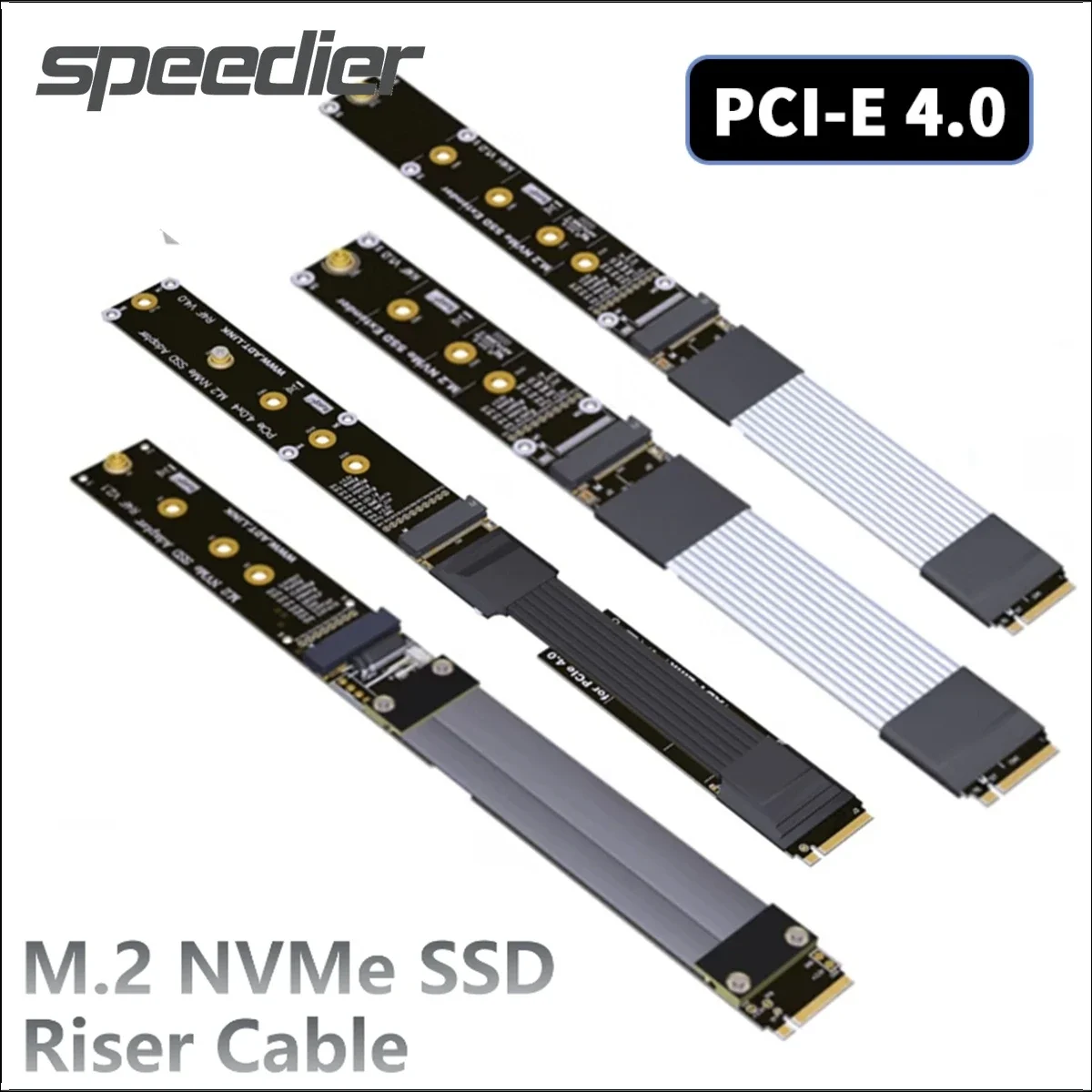 

High Speed M.2 NVMe SSD Extender Solid Drive Riser Adapter 2280 22110 SSD M2 Riser Card PCI-Express 4.0 X4 Gen4 PCIE M-Key Cable