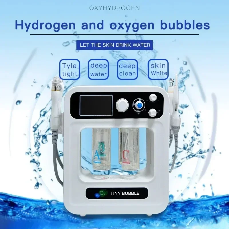 Dubniy 2025 Hot 4 IN 1 Aqua Jet Peel Spa Oxygen Infusion H2O2 AquaSure Skin Scrubber Tiny BUBBLE Dermabrasion Facial Machine New