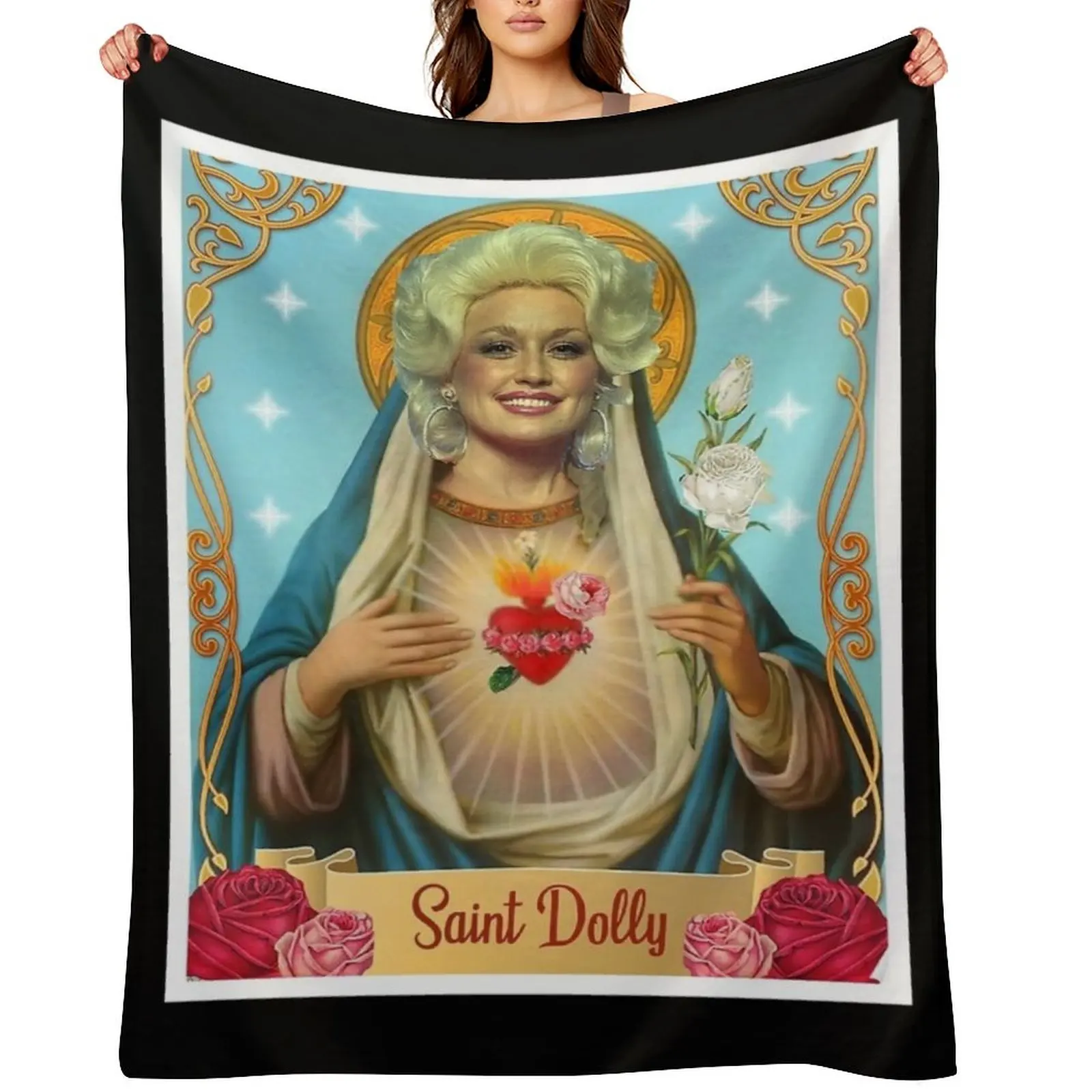 

saint dolly parton Throw Blanket funny gift Bed blankets ands decorative Blankets