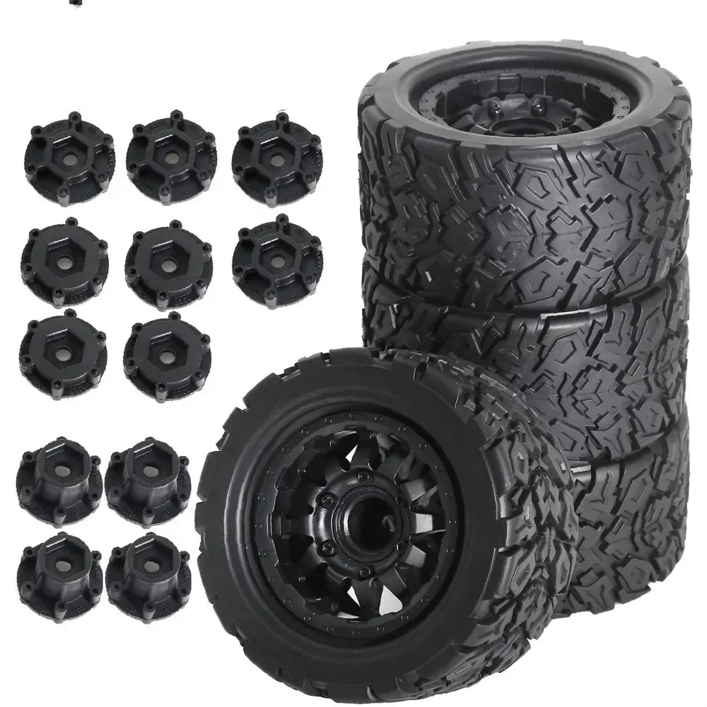 

4pcs 1:10 RC Universal Tyres For Tamiya HPI Kyosho Arrma 1/10 Trucks Tyres Accessory RC Car 12-14mm Adaptor Plastic Tire Replace