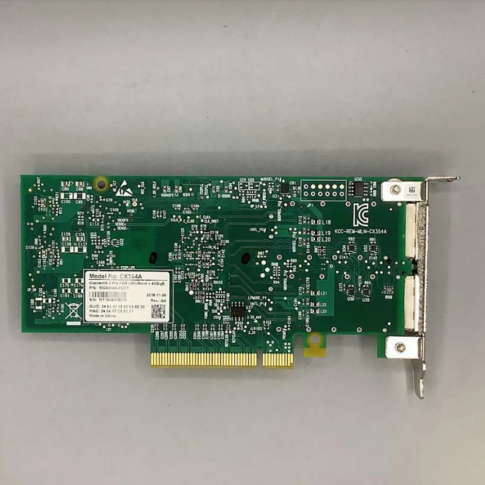 NIC para Mellanox ConnectX-3Pro, FDR InfiniBand, 40GigE, VPI CX354A, PCI-Ex8, Placa de rede de porta dupla, MCX354A-FCCT