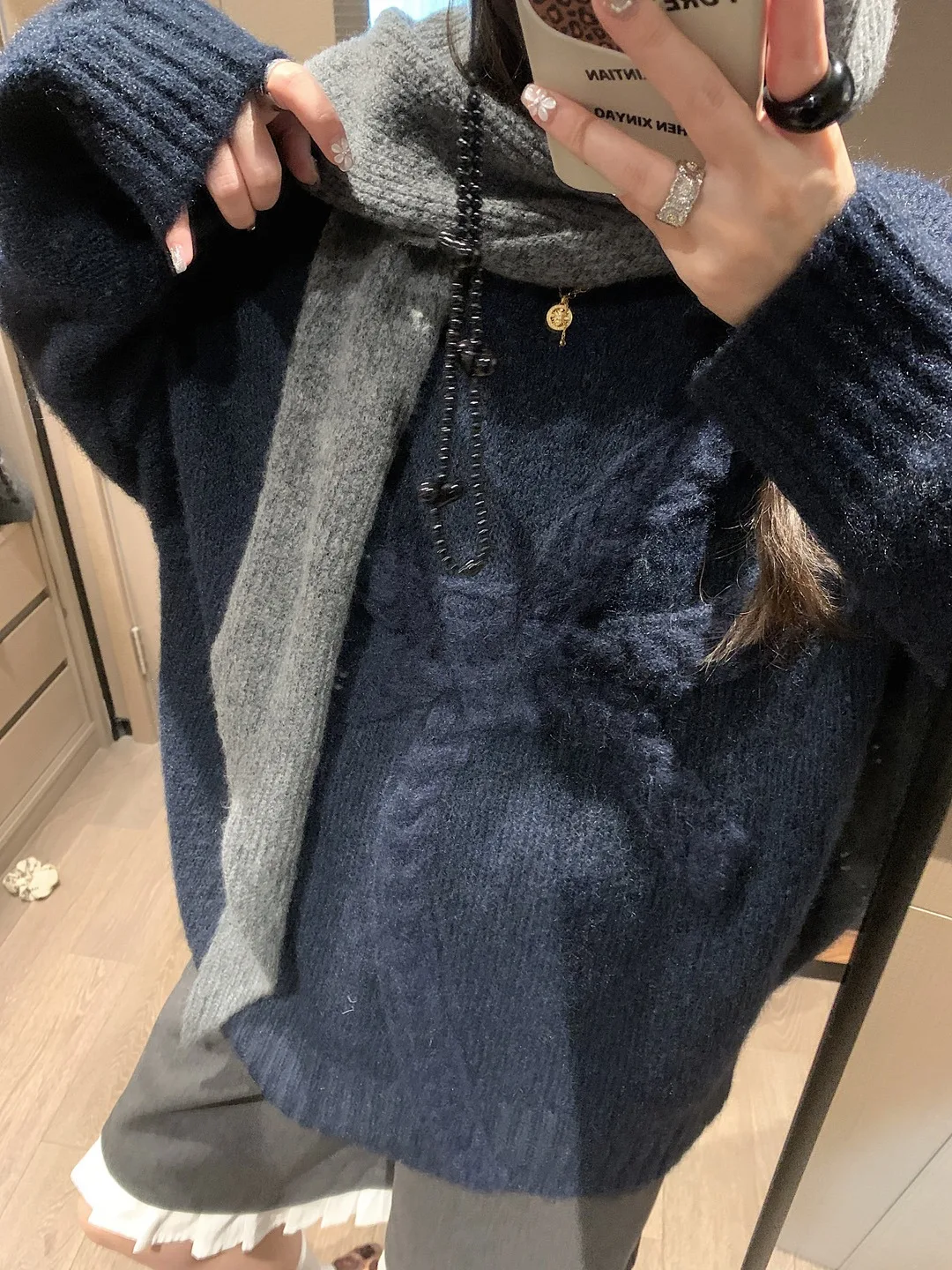 

Women's Loose Thiened round Ne Knitwear Knot Lazy Sle Autumn Winter New Arrival Korean Faion Top