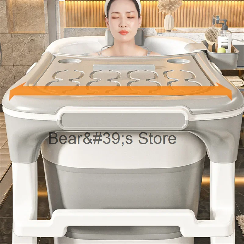 

Modern Thicken Plastic Portability Bath Tub Bathroom Products Household Bathtub Foldable Whole Body Sweat Steaming Bath Tubs A