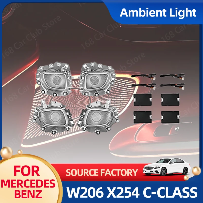 

Interior Stickers New 64 Color LED Fully Illuminated Mid-Range Speaker With Ambient Light For Mercedes Benz W206 X254 C-Class Ca