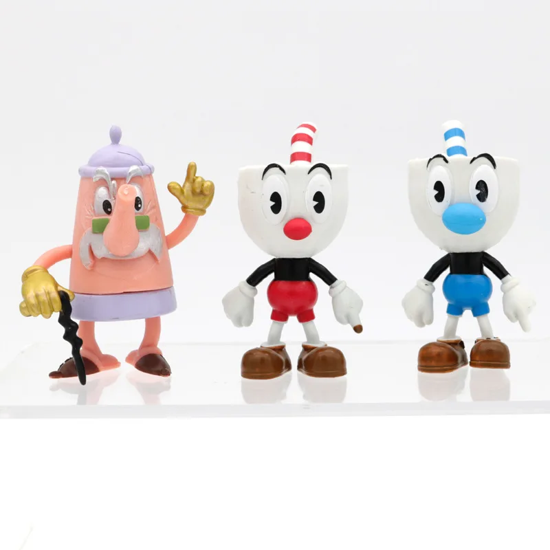 6 teile/satz Cuphead Mugman Die Kelch Modell Entzückende Mode Spielzeug Nette Cartoon Ornament Brinquedos Geschenke Für Freunde Weihnachten Geschenk