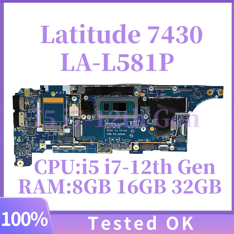 

Материнская плата для ноутбука Dell Latitude 7430 LA-L581P с процессором i5 i7-12th Gen, 8 ГБ, 16 ГБ, 32 ГБ ОЗУ, материнская плата для ноутбука, 100% протестировано, ОК