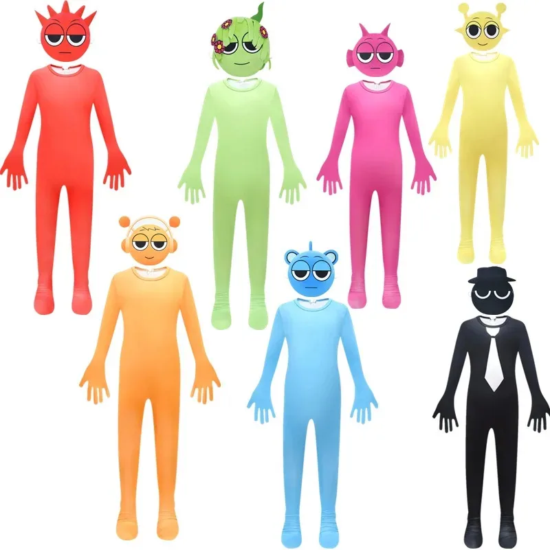 Новый костюм для косплея Sprunki Incredibox, детский игровой костюм ужасов монстров, креативная рождественская праздничная одежда для взрослых, комбинезоны для мальчиков, одежда
