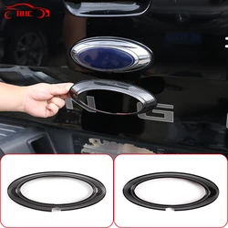 Carbon Fiber/Gloss Black Car Rear Badge Ring Logo Frame Cover Decoration Trim ABS For Ford Ranger 2015-2021 Auto Accessories