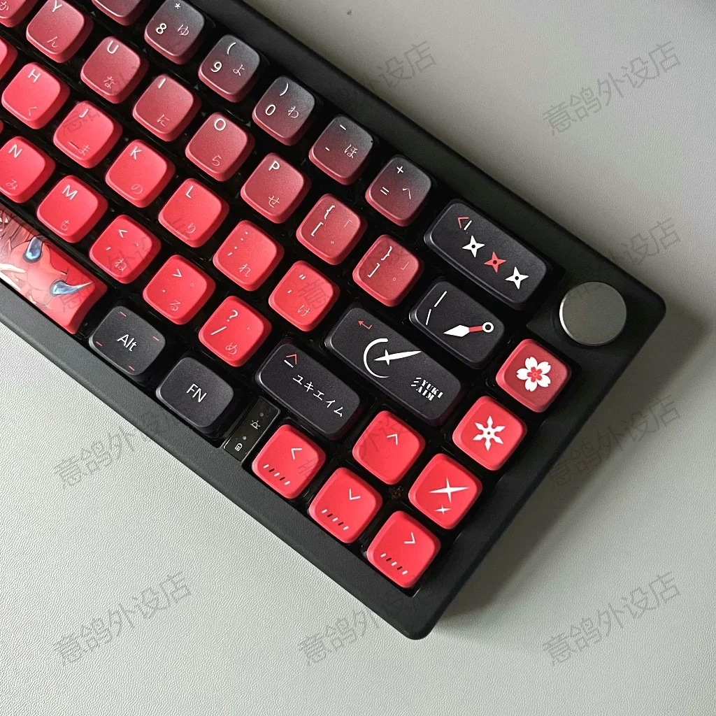 Keycap Jepang terang empat sisi PBT sublimasi lima sisi mendukung Wooting malam iblis, hujan 75