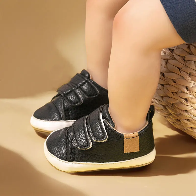 

Весенне-осенняя детская обувь для детей 0-1 года, повседневная обувь на мягкой подошве с двойной липучкой, нескользящая обувь с низким верхом для малышей