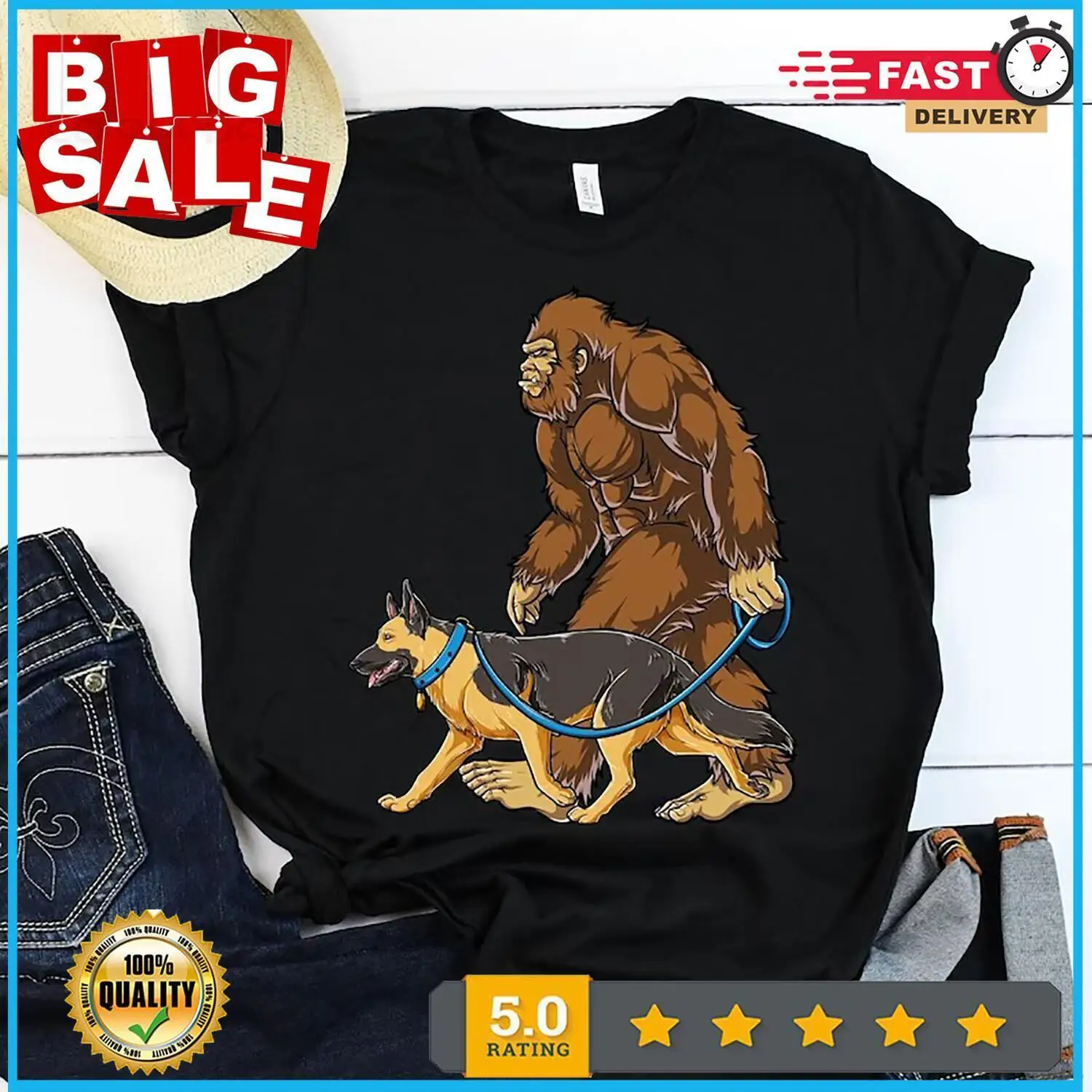 German Shepherd Bigfoot Shirt German Shepherd Shirt German Shepherd Gift