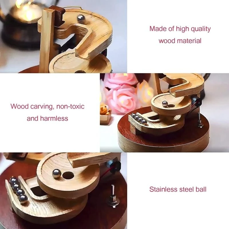 자동 대리석 실행 모델 장난감 4.5 인치 목조 건물 키트 데스크탑 장식품 15UB