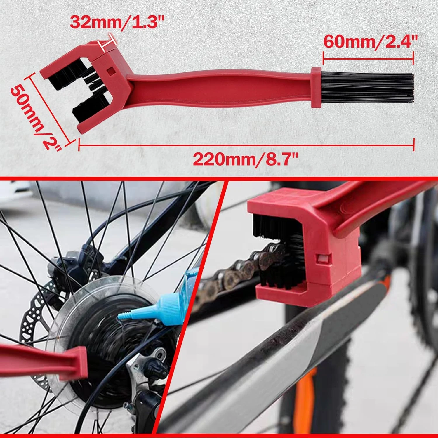 High-Quality Effortless Complete Efficient Motorcycle Chain Cleaning Kit for MTB and Road Bike Enthusiasts - Grunge Brush, Crank