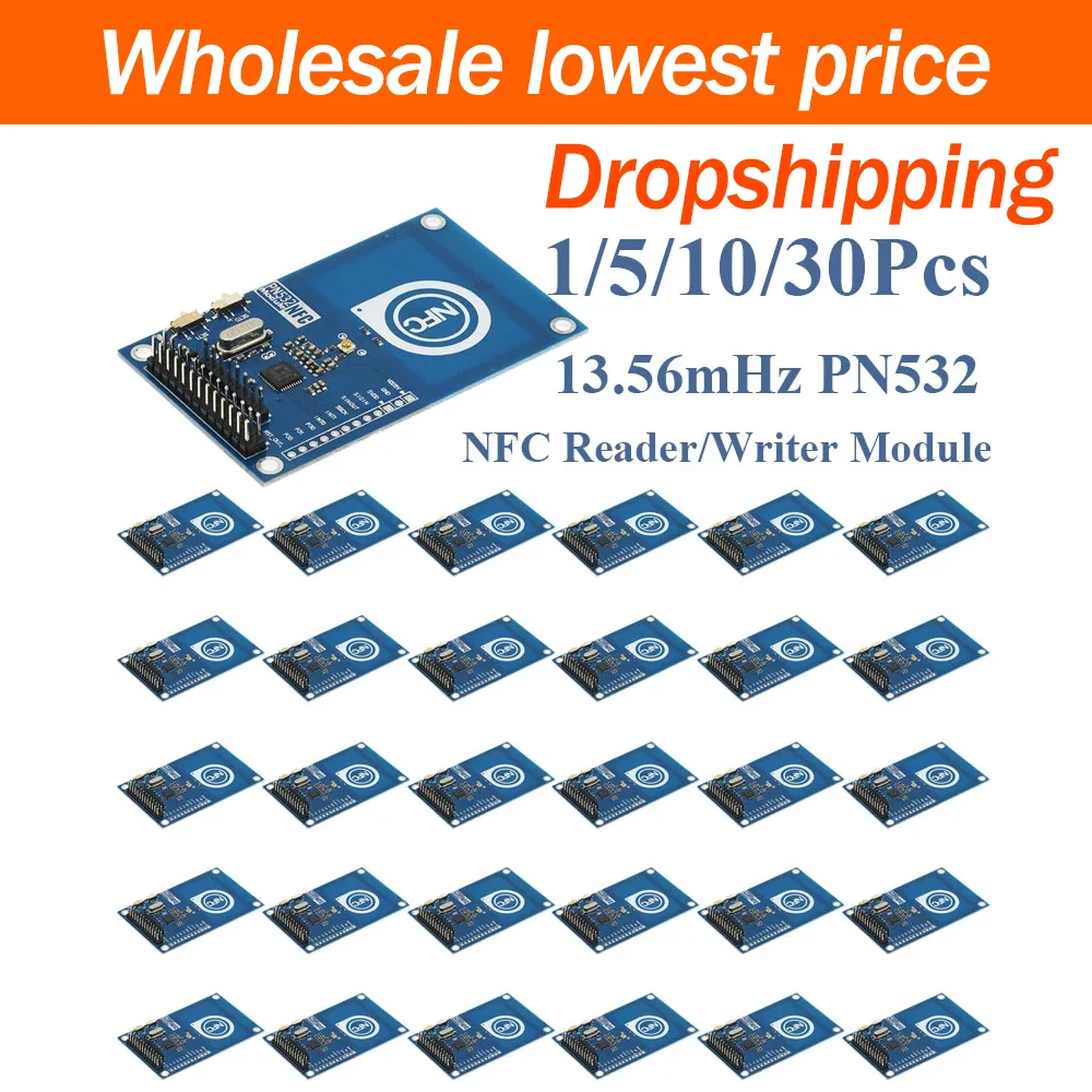 1/5/10/30Pcs 13.56Mhz PN532 NFC Reader Writer Module RFID Card Read Write Board Compatible With Raspberry Pi Arduino DIY Project