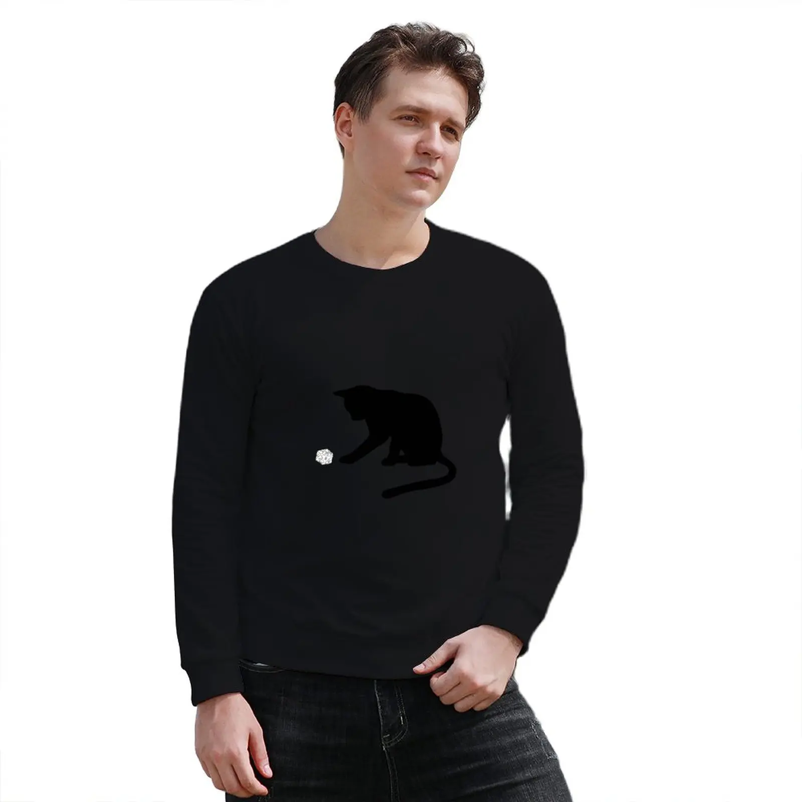 New D20 Cat Sweatshirt autumn new products tracksuits sweatshirt male