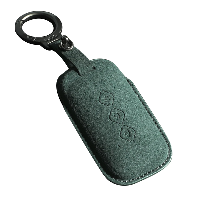 Suede Leather Car Smart Key Fob Case Cover for Chevrolet Aveo Trax Groove Captiva 2024 Wuling Flip Keychain Accessories