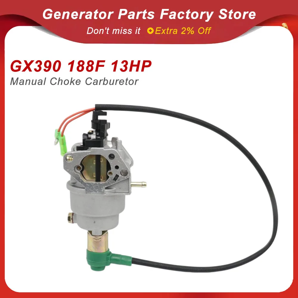 Manual Choke Carburetor for GX390 188F 13HP 5KW Generator Engine 16100-Z5L-F11 16100-Z5R-743 Carb Assy