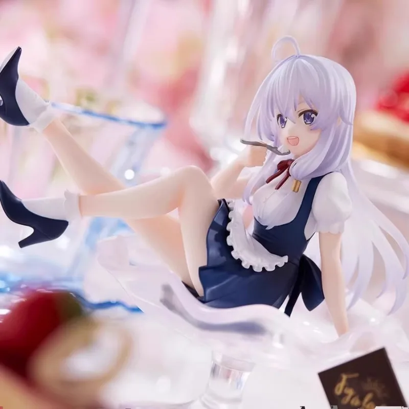 10cm 마녀의 여행 Elaina 아이스크림 애니메이션 피규어 고정밀 PVC 모델 2 차원 장식품 소년 소녀 저장 선물 장난감