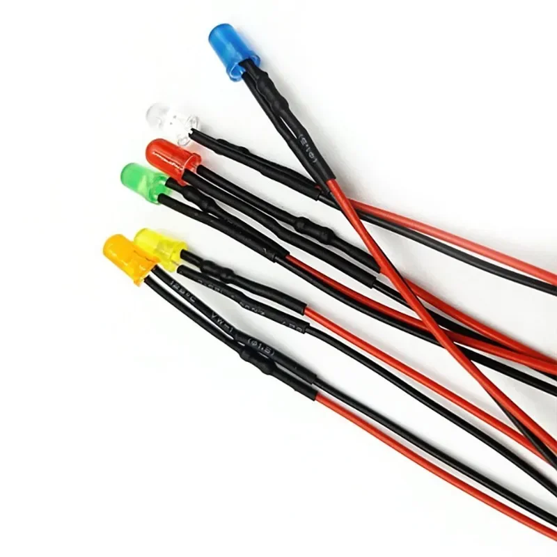 

20PCS/Lot 5mm LED 12V 20cm Pre-Wired White Red Green Orange Blue Yellow Pink Lamp Decoration Light Emitting Diodes Pre-soldered