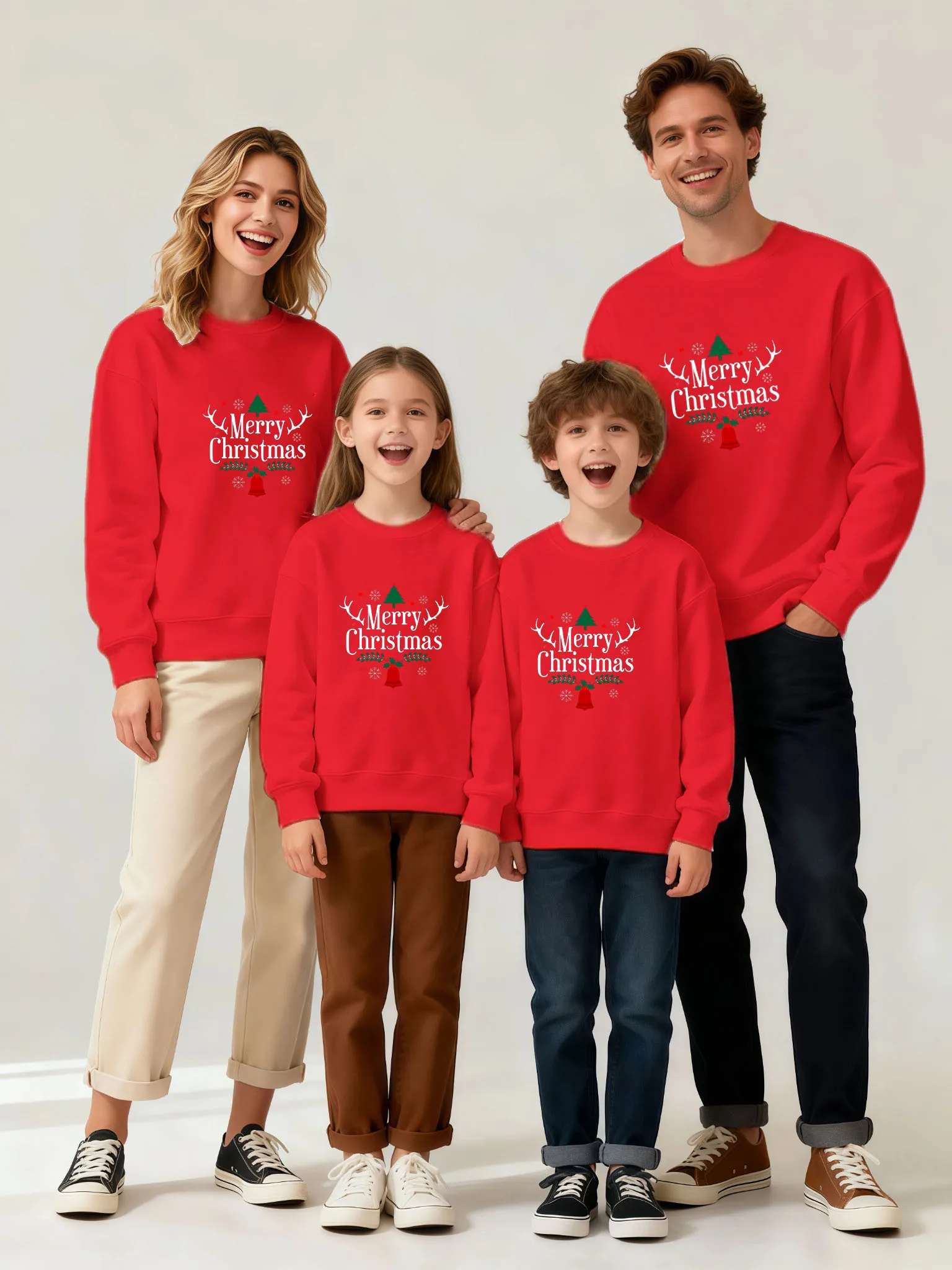 

Family Matching Clothes Winter Autumn Sweater Long-sleeved Shirt Christmas Clothes Mom Dad Kids Christmas Pajamas Family Look