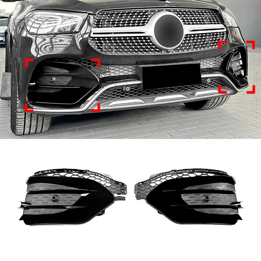 For Mercedes GLE Class W167 GLE450 GLE53 2019-2023 AMG Car Front Bumper Lip Splitter Fog Lamp Grille Trim Body Kit Tuning