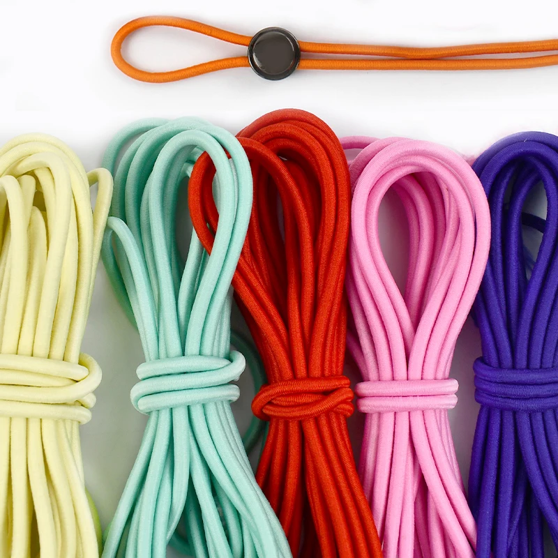 

20Meters 4mm Multicolor Elastic Rope for Hair Bungee Hat Drawstring Clothes Stretch Sewing DIY Apparel Supplies