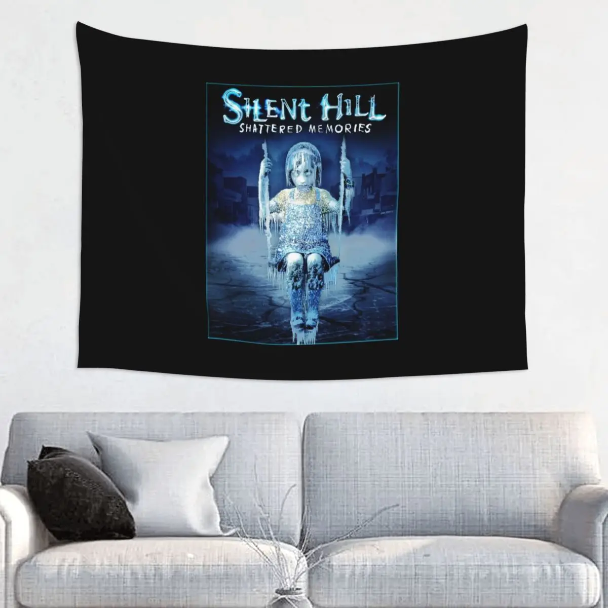 Silent Hill Shattered Memories Tapestry Colorful Polyester Wall Hanging Horror Game Room Decor Curtain Retro Blanket